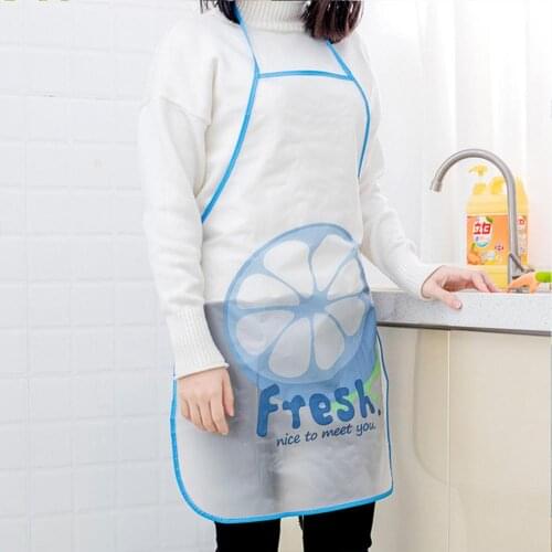 Cute Cartoon Fruit Kitchen Apron for Men Women Home Cleaning Tools Transparent Waterproof Apron Cotton Linen Easy to Clean House