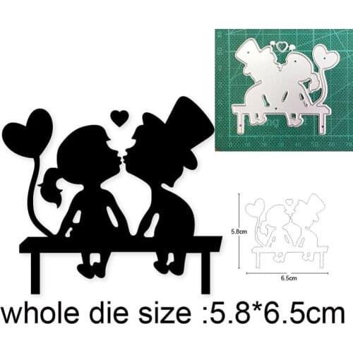 Metal cutting dies cut die mold couple heart balloon decoration Scrapbook dies paper craft knife mould blade punch stencils dies