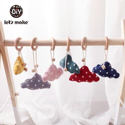 Lets Make Childrens Toys Mobile On The Bed Kids Toys For Toddlers Cotton Filling Bell 1PC Cloud Soft New Born Wooden Rattle