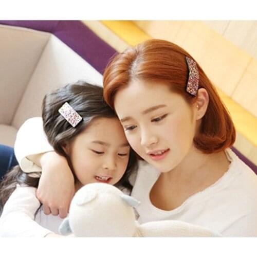 Fashion Baby Parent-child Headwear 3 Colors 2 Sizes Square Hair Clips Girls Glitter Sweet Hair Pins Barrettes Kid Hair Accessory