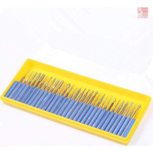 2set/lot Drill Bit for Rotary Tool Assorted Diamond-Coated Tip abrasive mounted points Bur Burr Set 30pcs/set free shipping
