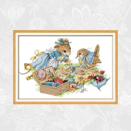 Birthday party Cross-stitch 11CT Counted 14CT Printed On Canvas Cross Stitch Kits Handwork Embroidery Beginner Needlework