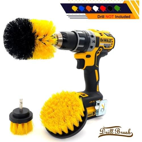 3PCS/Set Drill Brush Kit Plastic Cleaning Brush For Carpet Glass Car Tires Bathroom Nylon Brushes Power Scrubber Drill