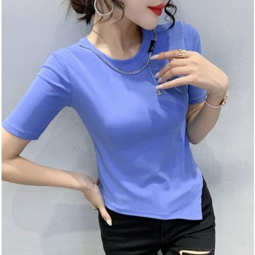 2021 Summer New Short-Sleeve Women T-Shirt Fashion Casual Ziper Tops Plus Size Women Clothing Blusas