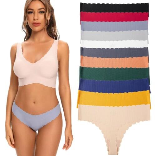 11 Colors/one Piece Seamless Thread Cotton Crotch Low Waist Ladies Bikini Thong Solid Color Sexy, Comfortable and Breathable