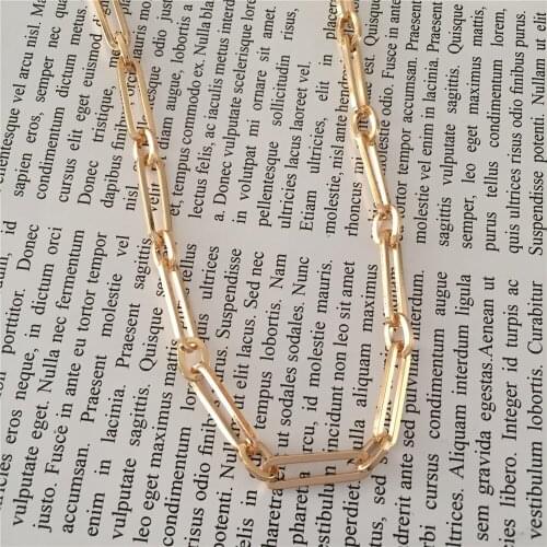 Classic Trendy Gold Color Plating Thicker Chain Necklace For Women Girl Bohemia Office Presentation Elegant Jewelry Accessory