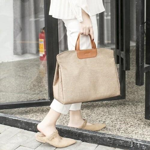 Briefcase Korean professional handbag file bag office file bag business fashion canvas A4 womens information bag