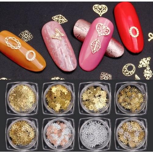 DIY Vintage Lace Gold Bows Piece Nail Art Epoxy Resin Stuff Jewelry Fillings Mini Metal Moon Star Snowflakes Heart Rivet Craft