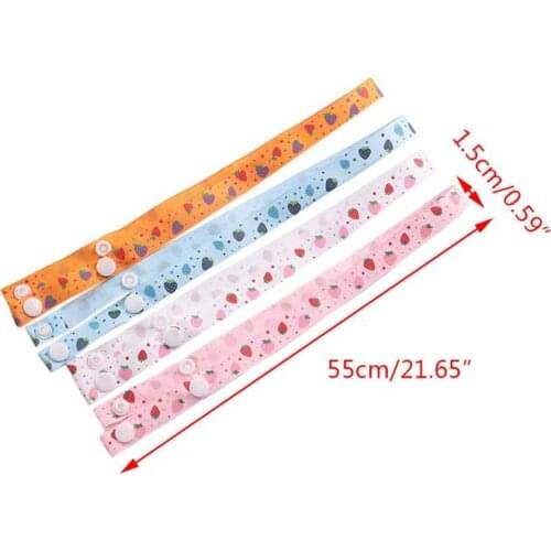 4Pcs Kids Face Mask Anti-Lost Lanyard Cartoon Strawberry Ribbon Mouth Cover Holder Hanging Neck Windproof Rope String E56C
