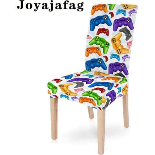 Mordern Gamer Elastic Chair Cover Washable Removable Stretch Gamepad Design Seat Covers For Dining Room Kitchen Office Decor