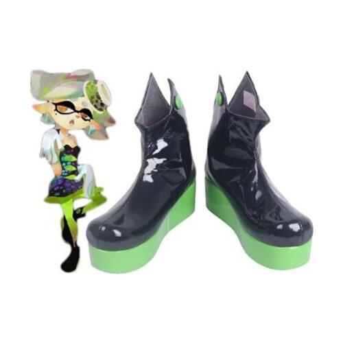 Splatoon Squid Cosplay Boots Shoes Green Women Shoes Costume Customized Accessories Halloween Party Shoes