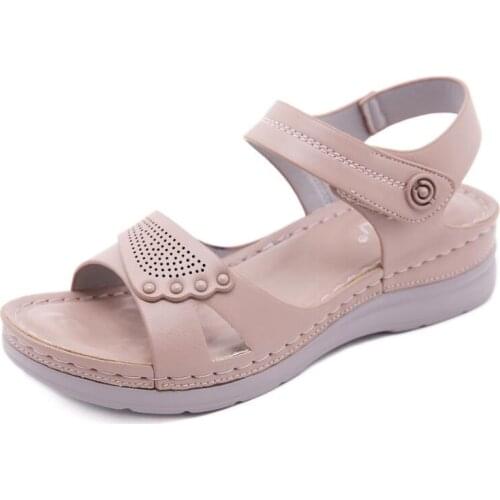 Retro Woman Sandals Latex insole Platform Ladies Wedge Womens Shoes Woman Casual Female Summer 2021 New femmes sandales q111