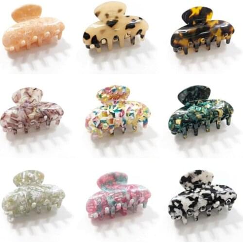 2021 Newest Acetate Hair Claw Clips Women Barrette Clamp Jelly Colors Ponytail Crab Girls Hair Hairpin Hair Styling Accessories
