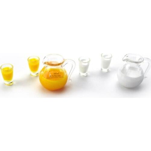ZOCDOU 1 Piece Simulation Mini Juice Milk Jug Combination Small Statue Little Figurine Crafts Figure Ornament Miniatures