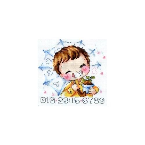 Gold Collection Lovely Counted Cross Stitch Kit Love is Sliding on the Rain Boy SO