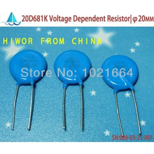 10pcs/lot)(Varistor) 20D681K Voltage Dependent Resistors, VDR VSR, Diameter:20mm 680V, Varistor Resistor