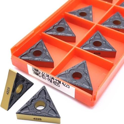 10PCS TNMG220404/TNMG220408 PM 4225 Carbide inserts Lathe cutter Cutting Tool CNC Tools External Turning Tool