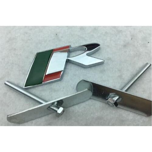 100pc New Car Styling 3D Metal Silver Black S R Emblem Grill Sticker Rear Badge For Jaguar S R XE XF XJ