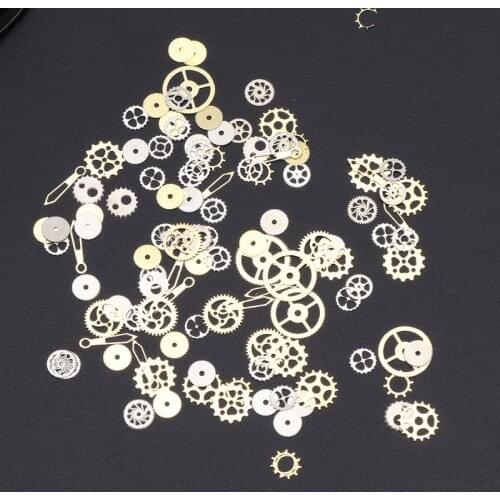 120Pcs Mixed Steampunk Cogs Gear Clock Charm UV Frame Resin Jewelry Fillings DIY 1XCA