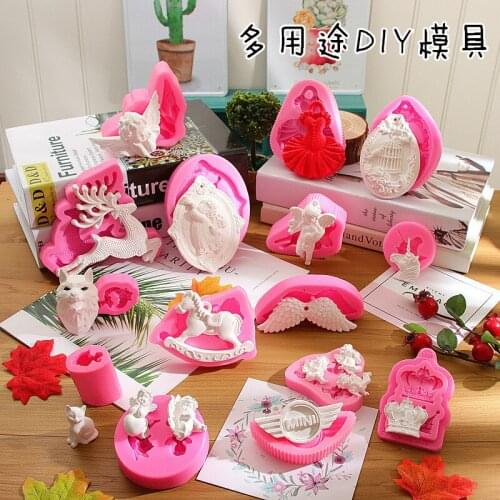 16pcs princess DIY Cake mold Aromatherapy Plaster mold fragrance wax Soap Chocolates Cooking class teaching Food grade silica ge