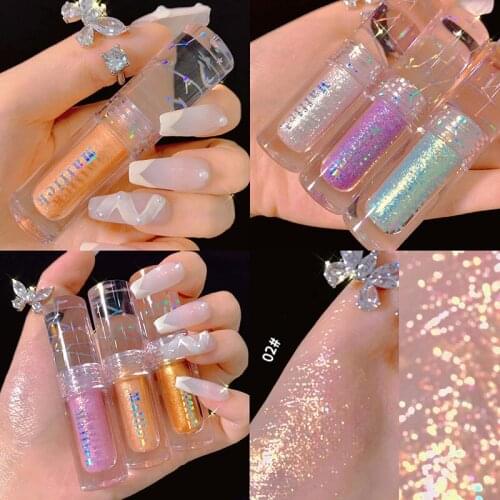 6 Colors Shiny Diamond Glitter Liquid Eye Shadow Pearlescent Waterproof Yeshadow Shimmer Long Lasting Eye Makeup TSLM1