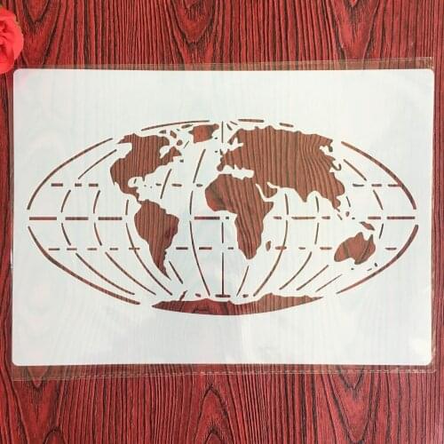 A4 29 *21cm world map DIY Stencils Wall Painting Scrapbook Coloring Embossing Album Decorative Paper Card Template,wall