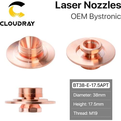 Cloudray Bystronic E Type 3D Cutting Nozzles Adapter D38 H17.5 M19 Round Bottom Single Layer For Fiber Laser Cutting Head