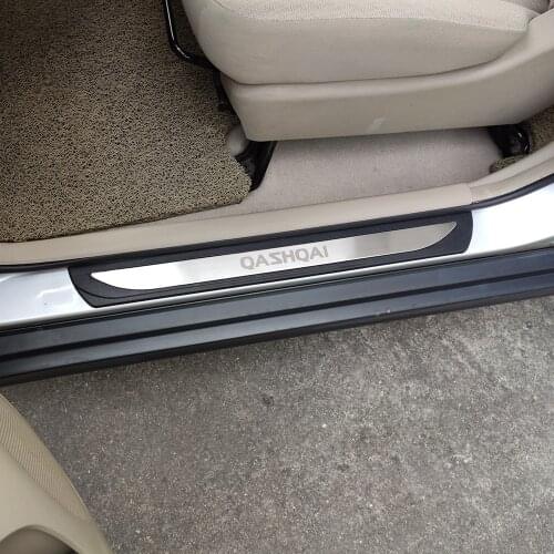 Accessories For Qashqai J11 2015 2017 2019 Steel Plastic Door Sill Trims Scuff Plate Guard Protector Car Sticker Styling