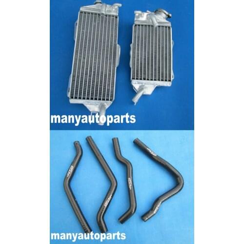 Aluminum radiator + Black silicone hose for Kawasaki KX125 1990 1991 1992 1993