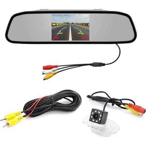 Car 4.3 inch TFT in-Mirror Monitor and LED Adjustable Angle Rear View Camera for Honda Accord Spirior Civic 9 Generation City