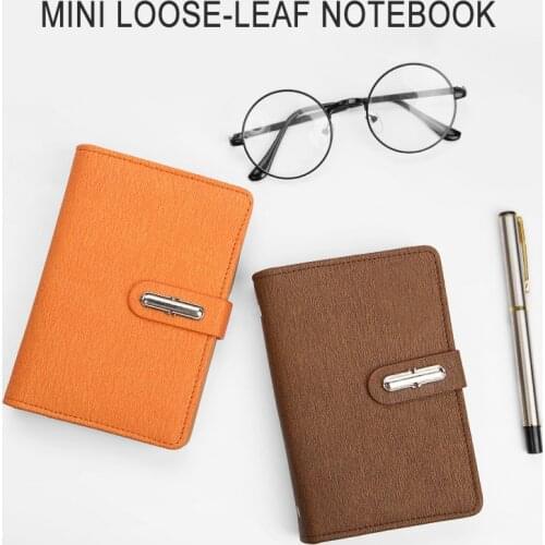 A7 Loose-leaf Notepad Portable PU Notebook Simple Small Fresh Pocket Record Book English Word Book Female Carry Notebook Gift