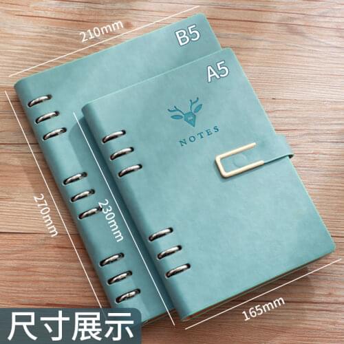 PU Leather A5 Loose-leaf Notebook Journals Agenda Planner Refillable Paper Creative School Stationery