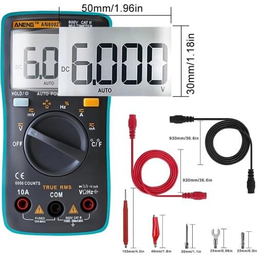 AN8002 Digital Multimeter 6000 Counts Multimetro Multitester Digital Profesional Transistor Capacitor Tester lcr meter