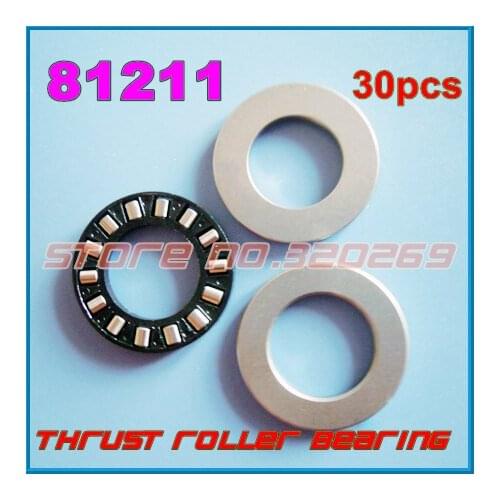 30pcs 55*90*25mm Cylindrical Roller Thrust Bearing Assembly 81211 K81211TN GS81211 Seat Ring WS81211 Shaft Housing Washer