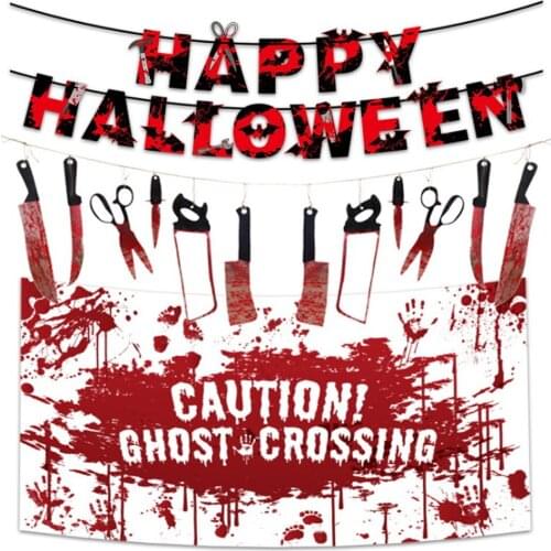 Halloween Decoration Stickers Wall Decor Tableware Balloons Banner Flag Party Backdrops Paper Napkins Room Home Table Supplies