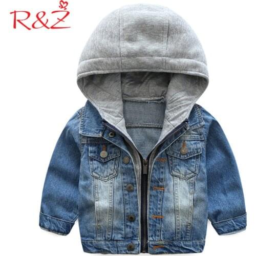R&Z Baby Boys Coat 2019 New Spring Autumn Wash Soft Denim Coat Hooded Zipper Coat Jeans Jacket for Boys Kids Children Clothing