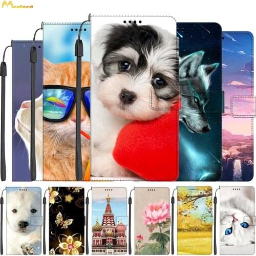 Flip Case For Samsung Galaxy A51 A515F Phone Cover Luxury Pattern Leather Card Slot Stand Wallet Covers SamsungA51 4G Fundas Dog