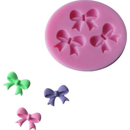Cake Mold Bowknots Flower 3D Fondant Mold Silicone Cake Decorating Tool Chocolate Soap Stencils Kitchen Baking Accessories