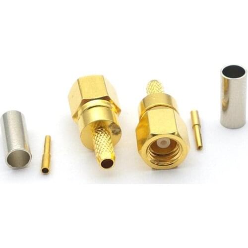 100pcs SMC Female Crimp for RG174 RG179 RG316 RG188 Coax Cable RF ADAPTER