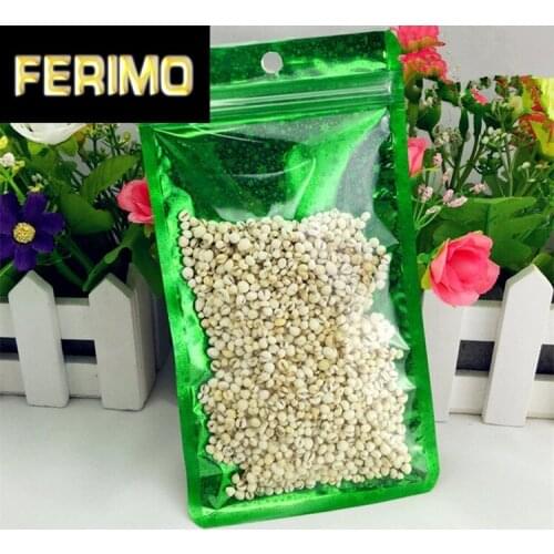 Laser Star Green/Gold Ziplock Bag Clear Hologram Data Line Bags X-mas Gifts Socks Sexy Lingerie Glove Storage Bag