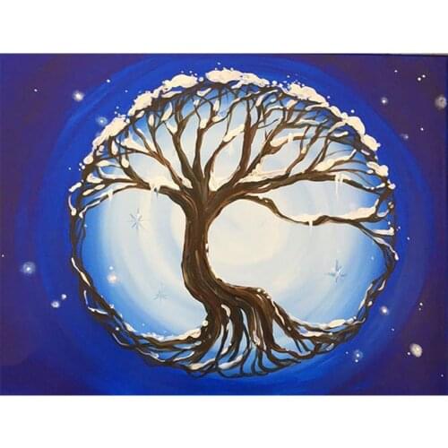 Hot Saleing Diy Diamond Painting 5D Set For Embroidery Cross-Stitch Circle Embroidery Diamond Abstract tree Painting