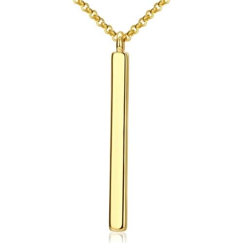 Lureme Simple Jewelry Gold Color Straight Bar Pendant Necklace for Women Girls Geometric Necklaces Wholesale (nl004274)