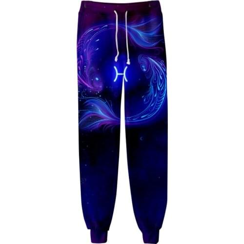 Fashion Design 12 Zodiac Signs T shirt Sweatshirt Aries Taurus Gemini Cancer 12 Constellation Men/Women Cool Casual Jogger Pants