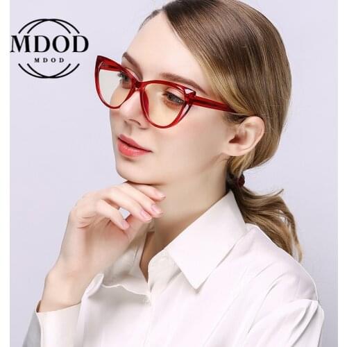Red Eyeglasses Frame Anti-Blue TR90 Ultralight Men Women Computer Reading Glasses 2020 New Cat Eye Women Presbyopia Eyewear