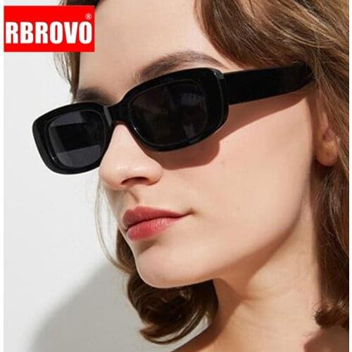 RBROVO 2021 Rectangle Vintage Sunglasses Women Small Eyeglasses Women/Men Brand Designer Square Sun Glasses Shades Female UV400