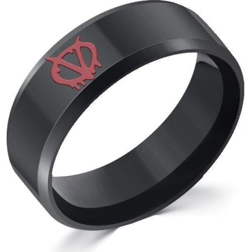 Wholesale 5 Pcs / V for Vendetta Films Peripheral Rings Red and Black Fashion Cool Customized Decorative Hand Accessories Men