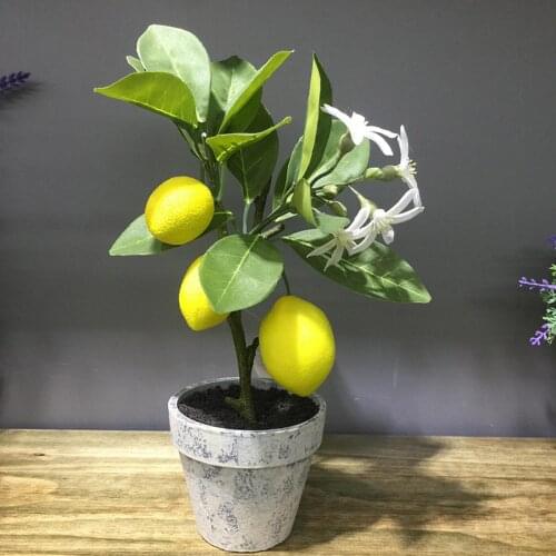 Fake Lemon Tree Fruit Plants Potting Living Room Ornament Home Office Potted Decoration Garden Simulation Bonsai