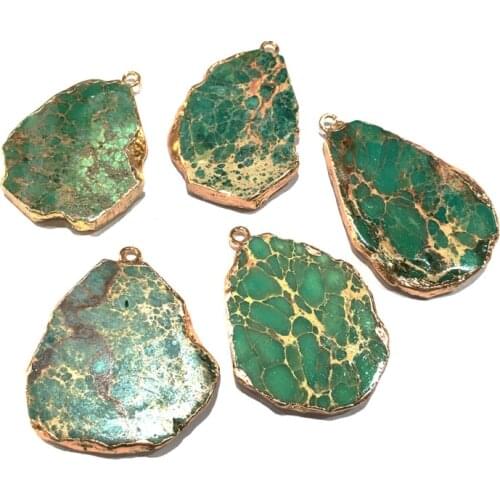 Natural stone slice pendant Irregular shape Pendants for Jewelry Making DIY elegant Necklace Accessories Size 35x50mm
