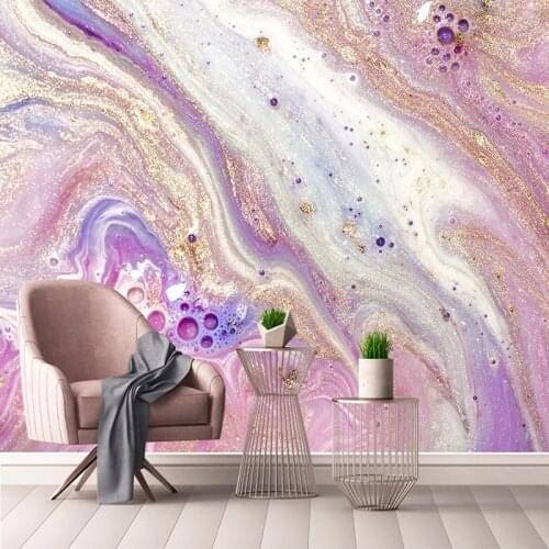 Custom 3D Photo Wallpaper Modern Abstract Gold Pink Marble Waterproof Mural Creative Bedroom Living Room TV Background Wall Art