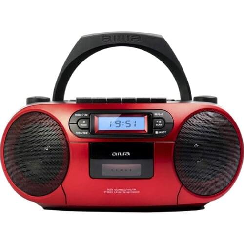 AIWA BBTC-550 portable Radio Cassette with CD reader, USB and Bluetooth 5.0 connection. AUX IN input (3,5mm) to connect dis